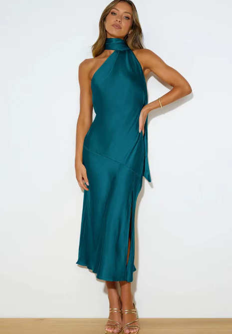 Jean Sleeveless Satin Dress